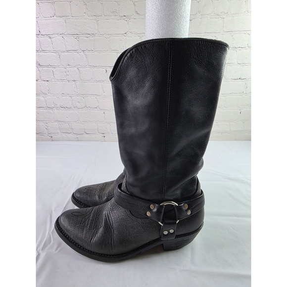 Golden Goose GGDB Black Leather Biker Harness Boots Women's Size 8 - Picture 3 of 10